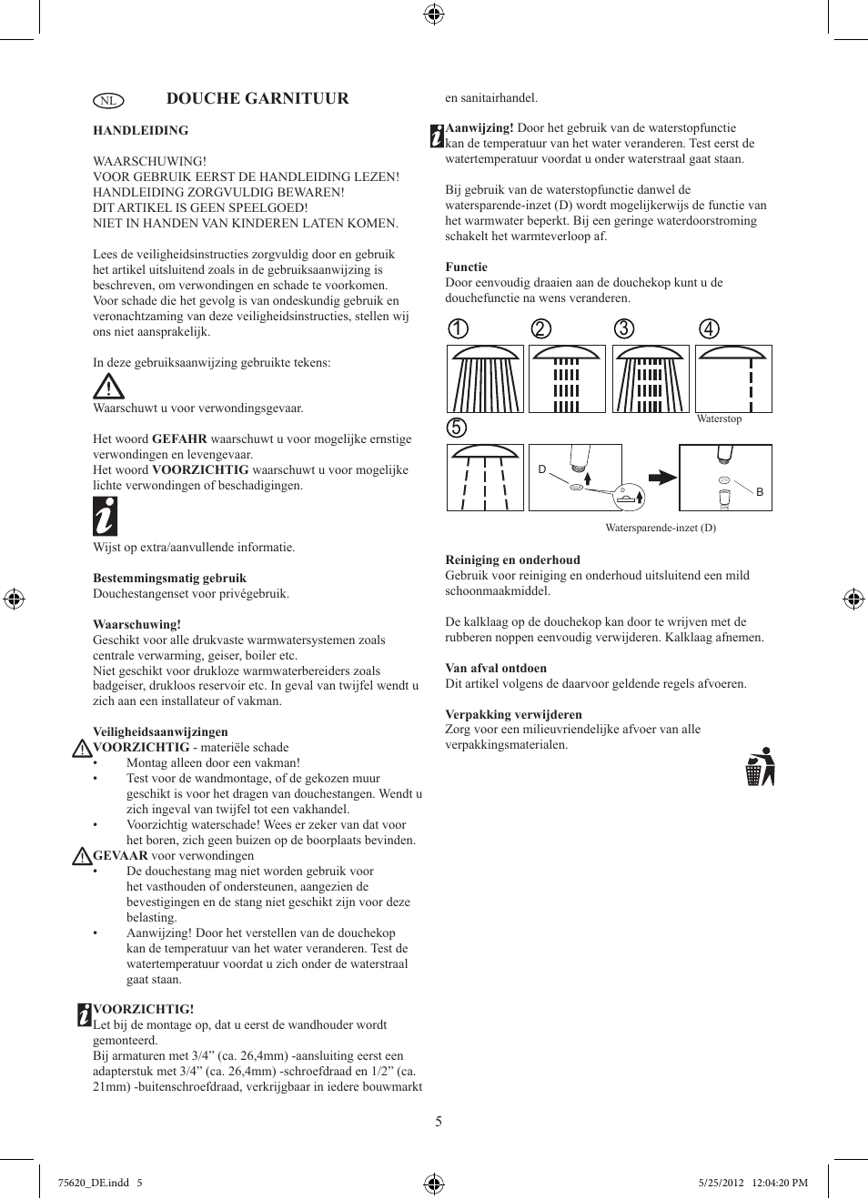Douche garnituur | Miomare H10102GB User Manual | Page 6 / 7