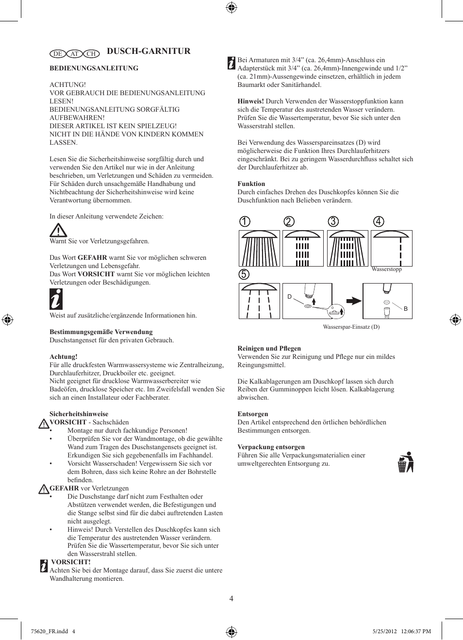 Dusch-garnitur | Miomare H10102GB User Manual | Page 5 / 6