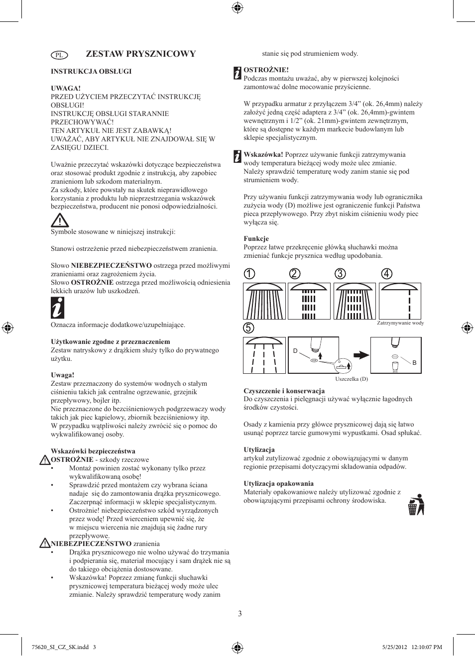 Zestaw prysznicowy | Miomare H10102GB User Manual | Page 4 / 11