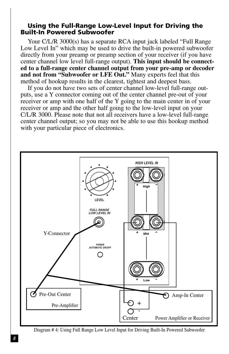 Center | Definitive Technology C/L/R 3000 User Manual | Page 8 / 14