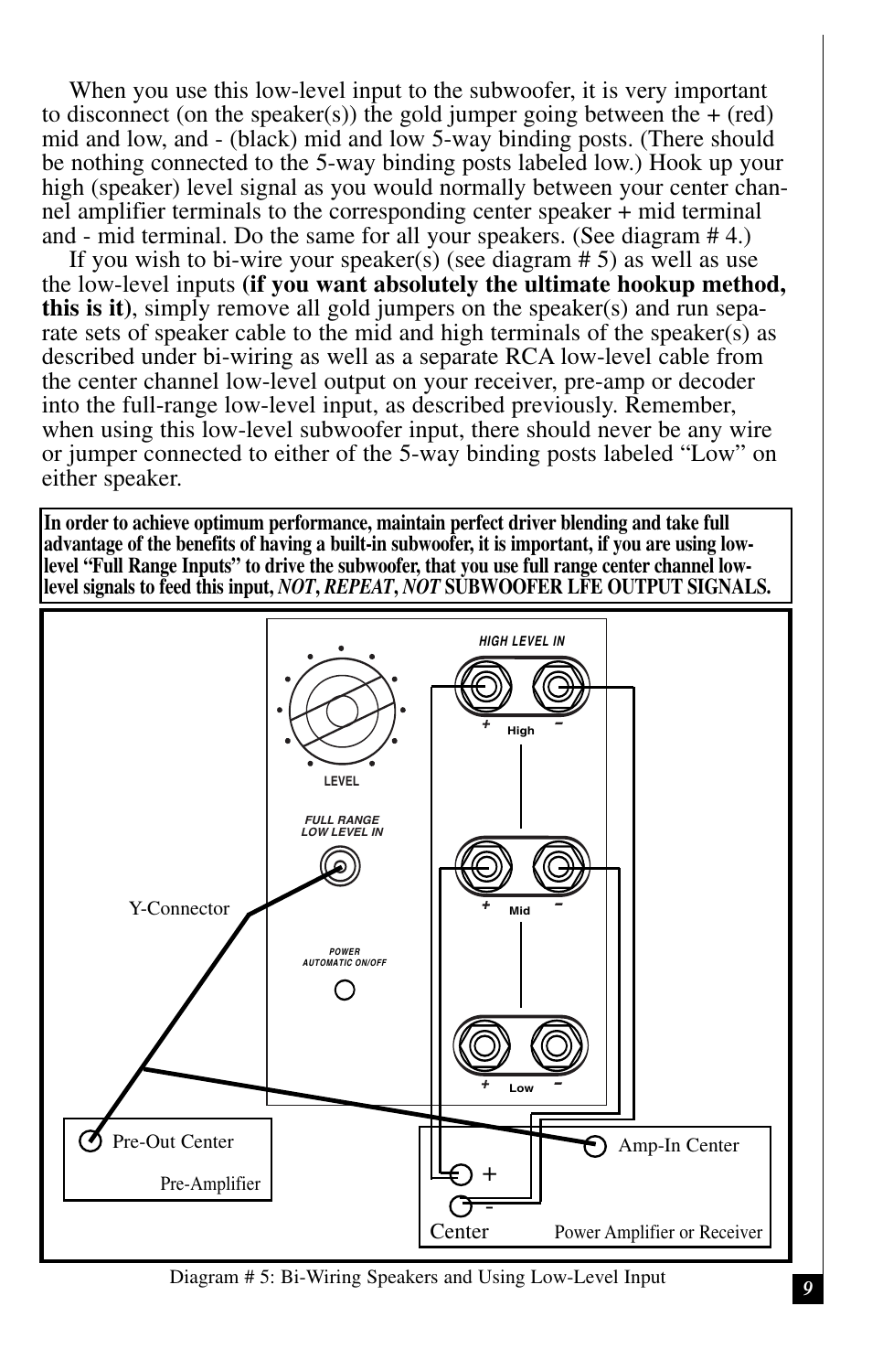 Center | Definitive Technology C/L/R 3000 User Manual | Page 9 / 14
