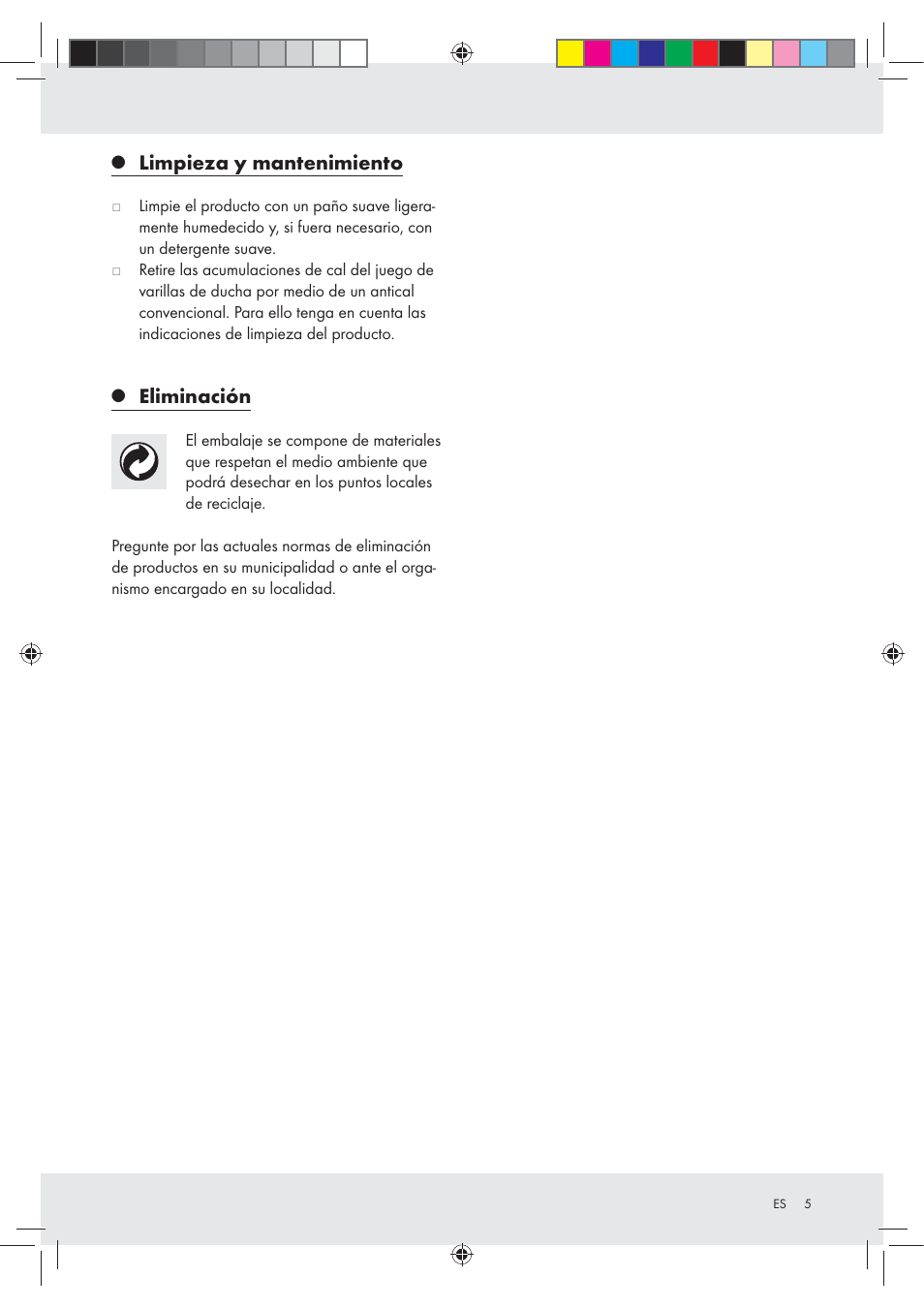 Limpieza y mantenimiento, Eliminación | Miomare Z29601GB User Manual | Page 5 / 20