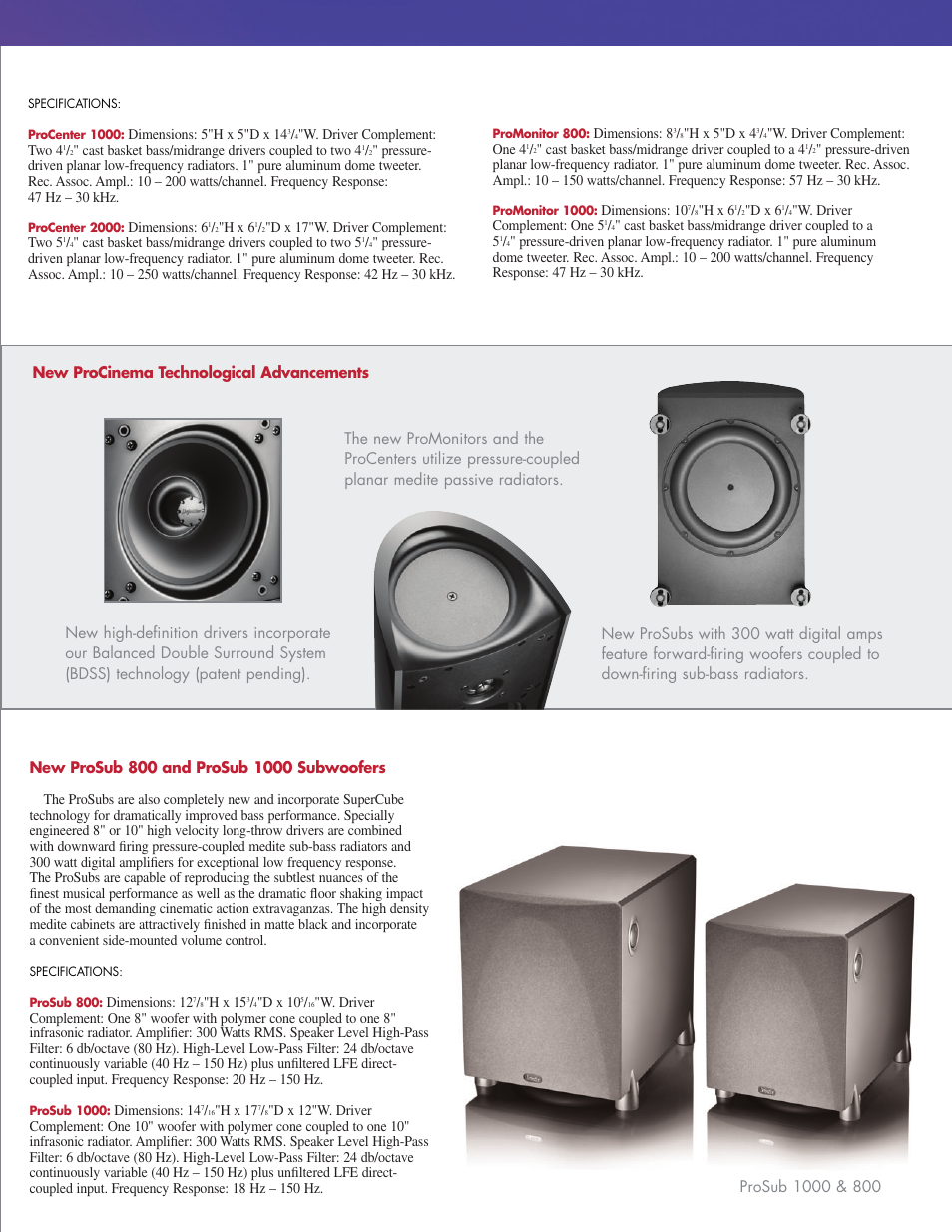 Definitive Technology ProCenter ProCinema 1000 User Manual | Page 3 / 3