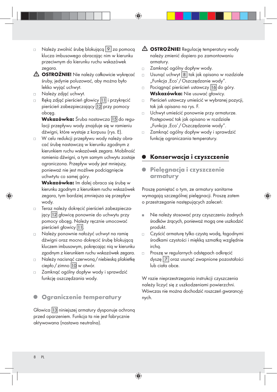 Ograniczenie temperatury | Miomare Z31166D User Manual | Page 8 / 31