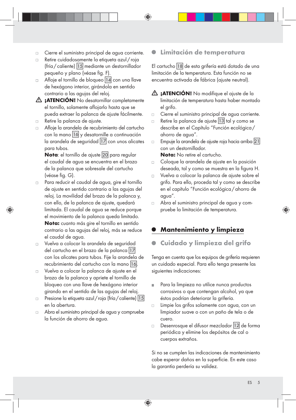 Limitación de temperatura | Miomare Z31166A User Manual | Page 5 / 25