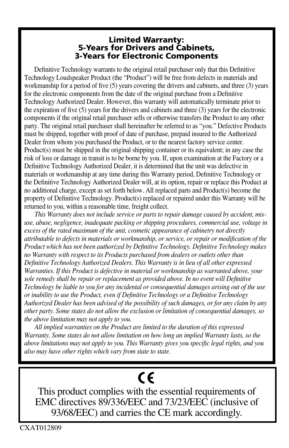 Definitive Technology IWSUB REFERENCE 600 User Manual | Page 14 / 14