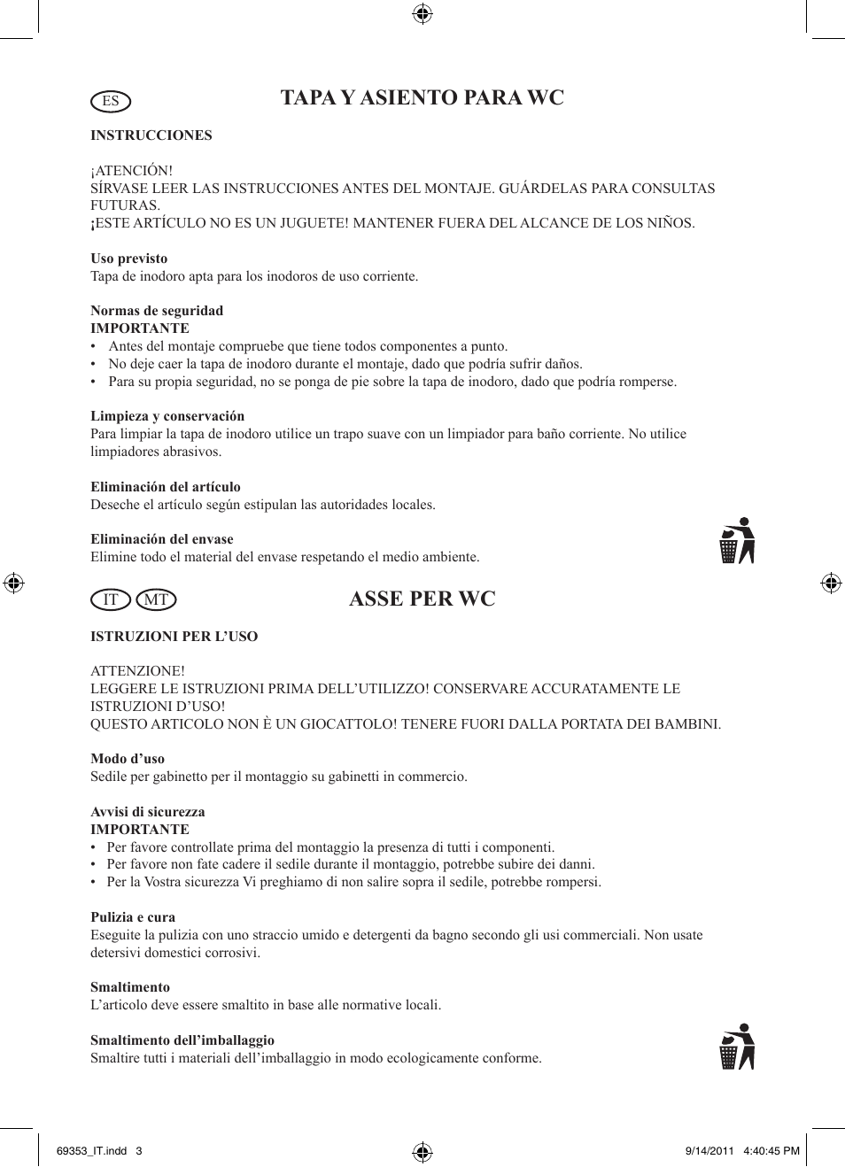 Asse per wc | Miomare Z30975A / Z30975B User Manual | Page 4 / 6