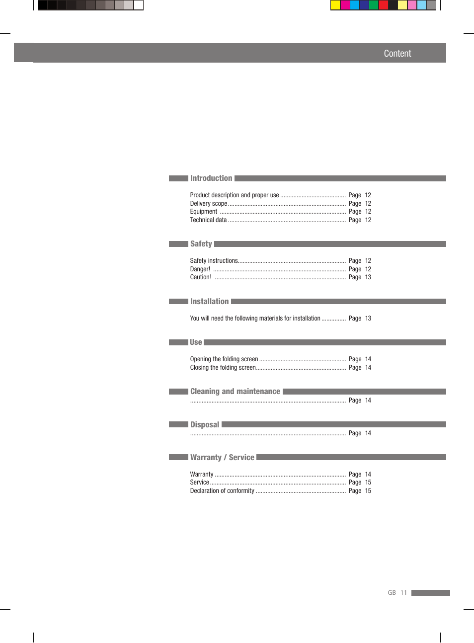 Content | Miomare VS3L User Manual | Page 11 / 66