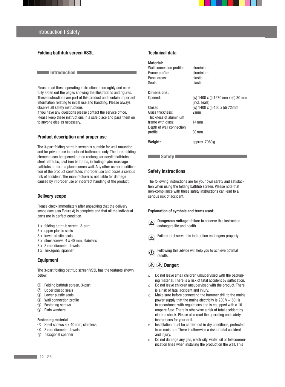 Safety installation, Introduction safety | Miomare VS3L User Manual | Page 12 / 66