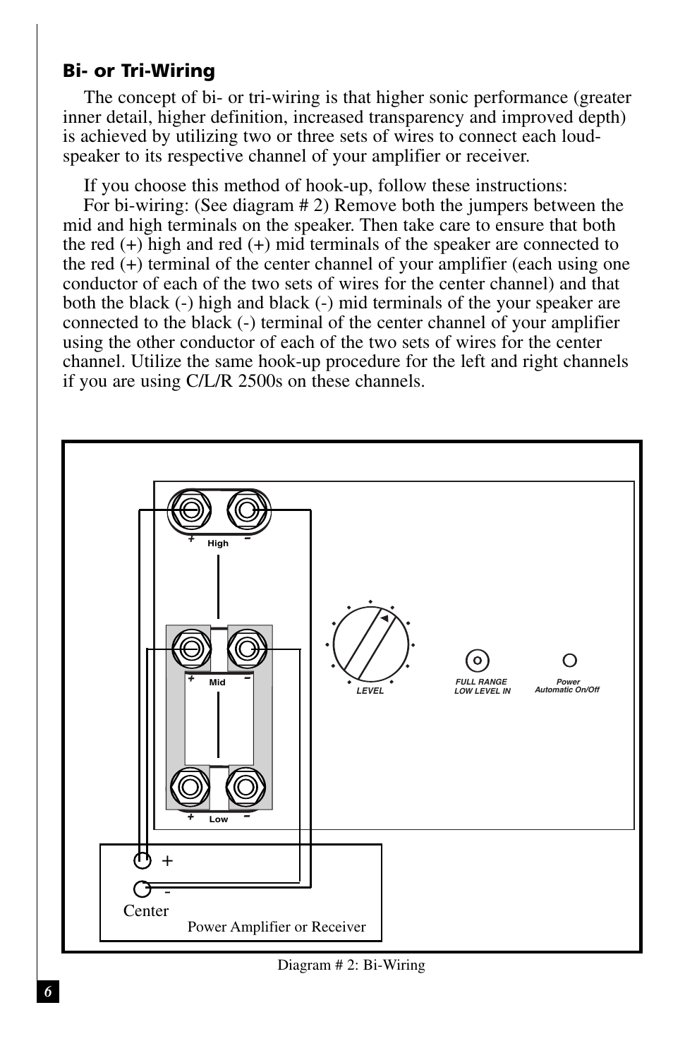 Center | Definitive Technology C/L/R 2500 User Manual | Page 6 / 14