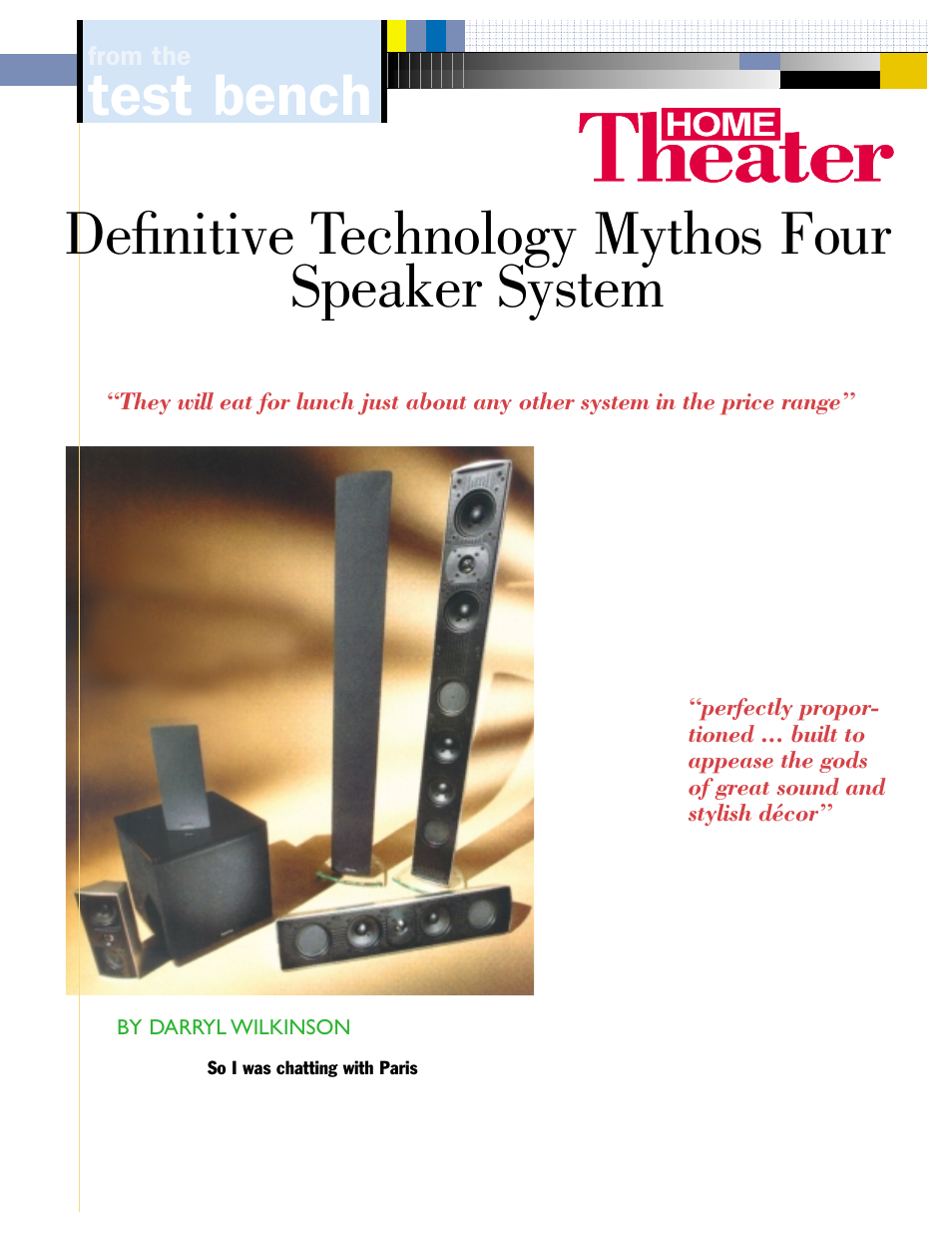 Definitive Technology HT1004 User Manual | 4 pages