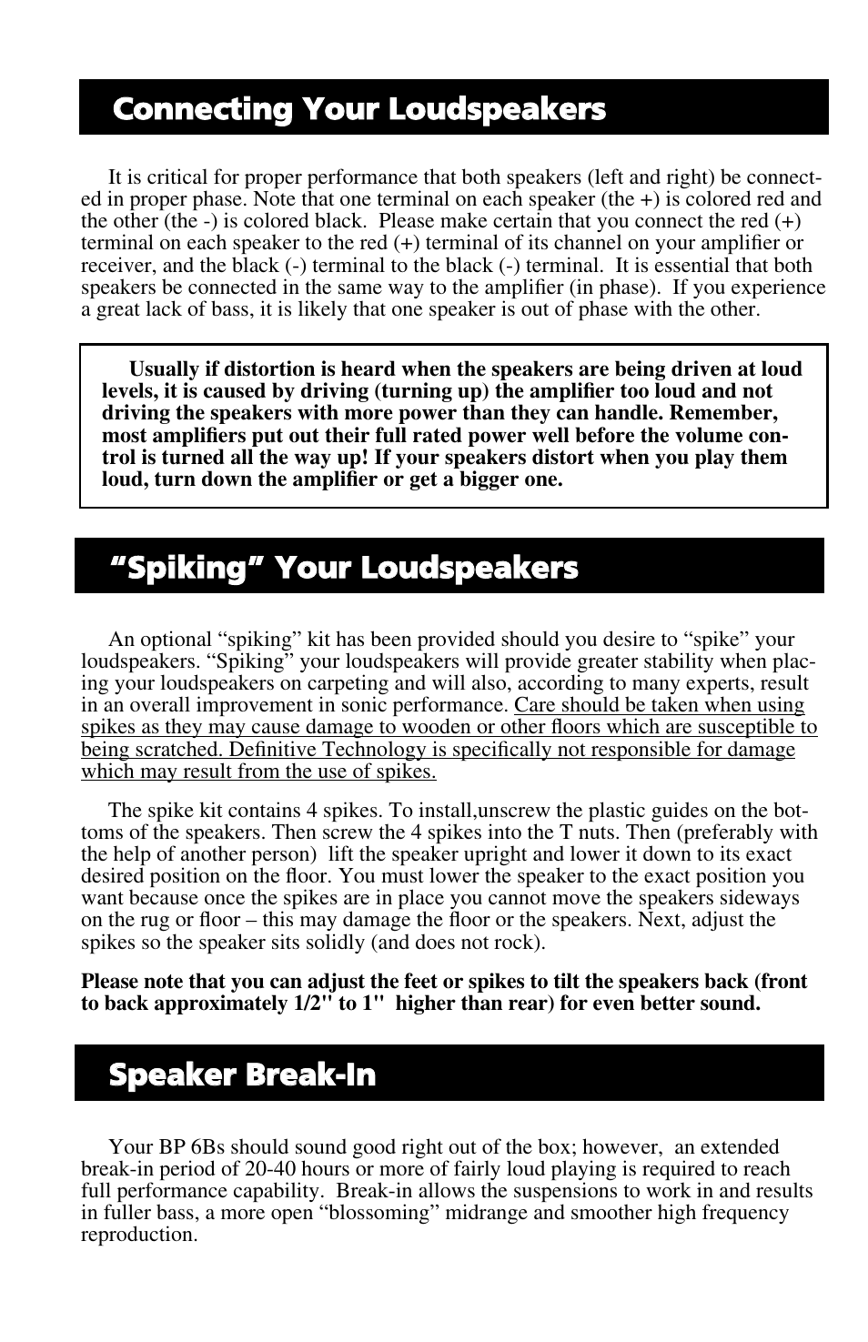 Definitive Technology BP 6B User Manual | Page 2 / 4