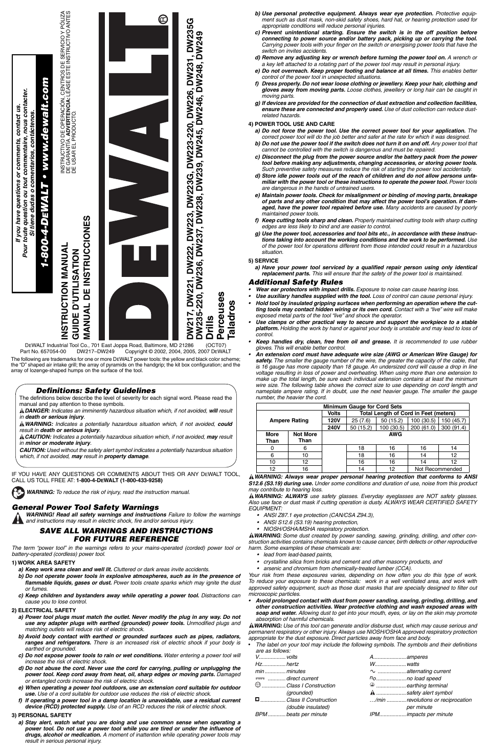 DeWalt DW238 User Manual | 6 pages