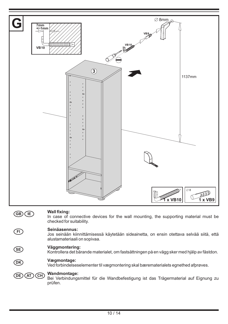 Miomare Bathroom Glass Cabinet User Manual | Page 10 / 14