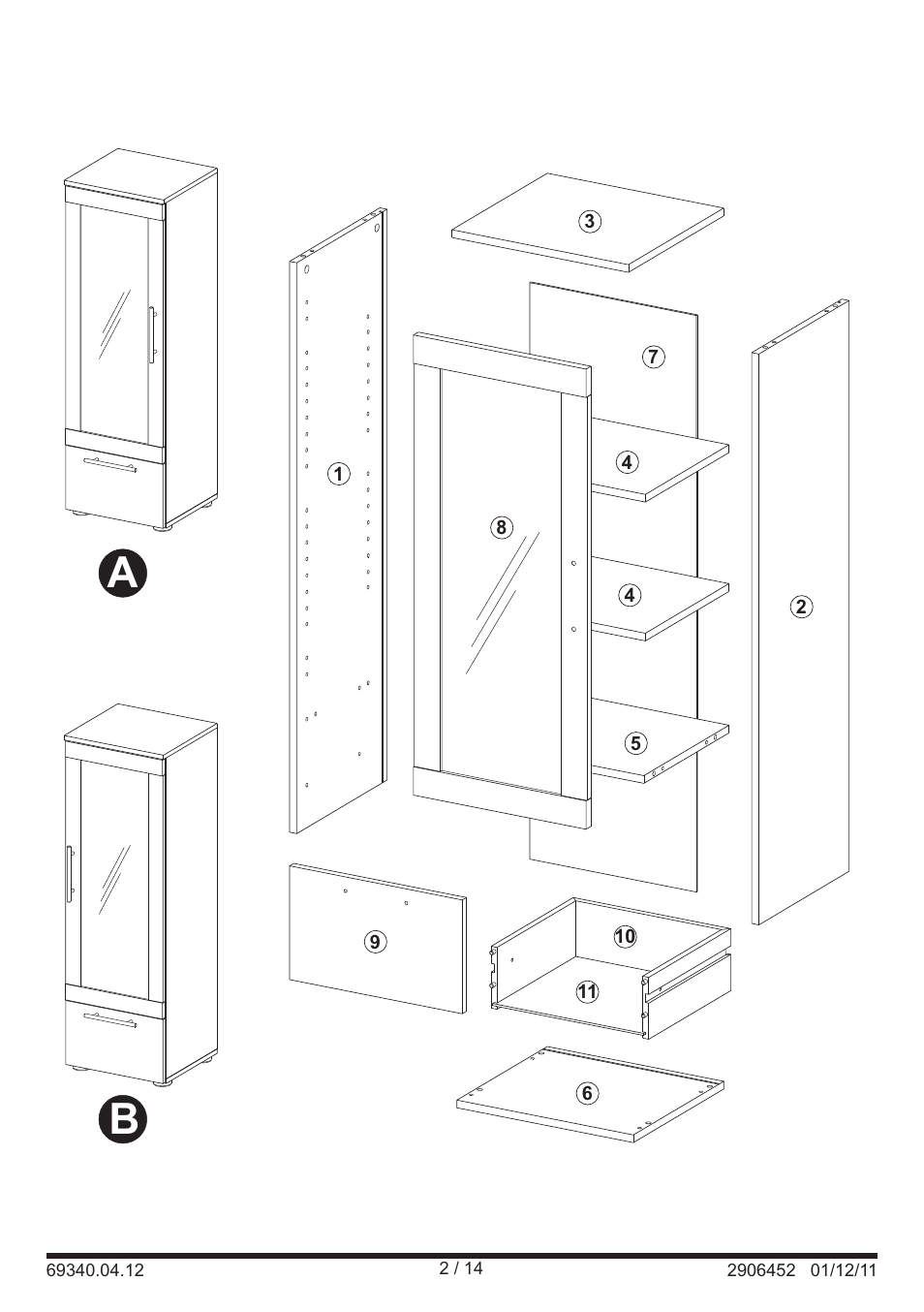 Miomare Bathroom Glass Cabinet User Manual | Page 2 / 14