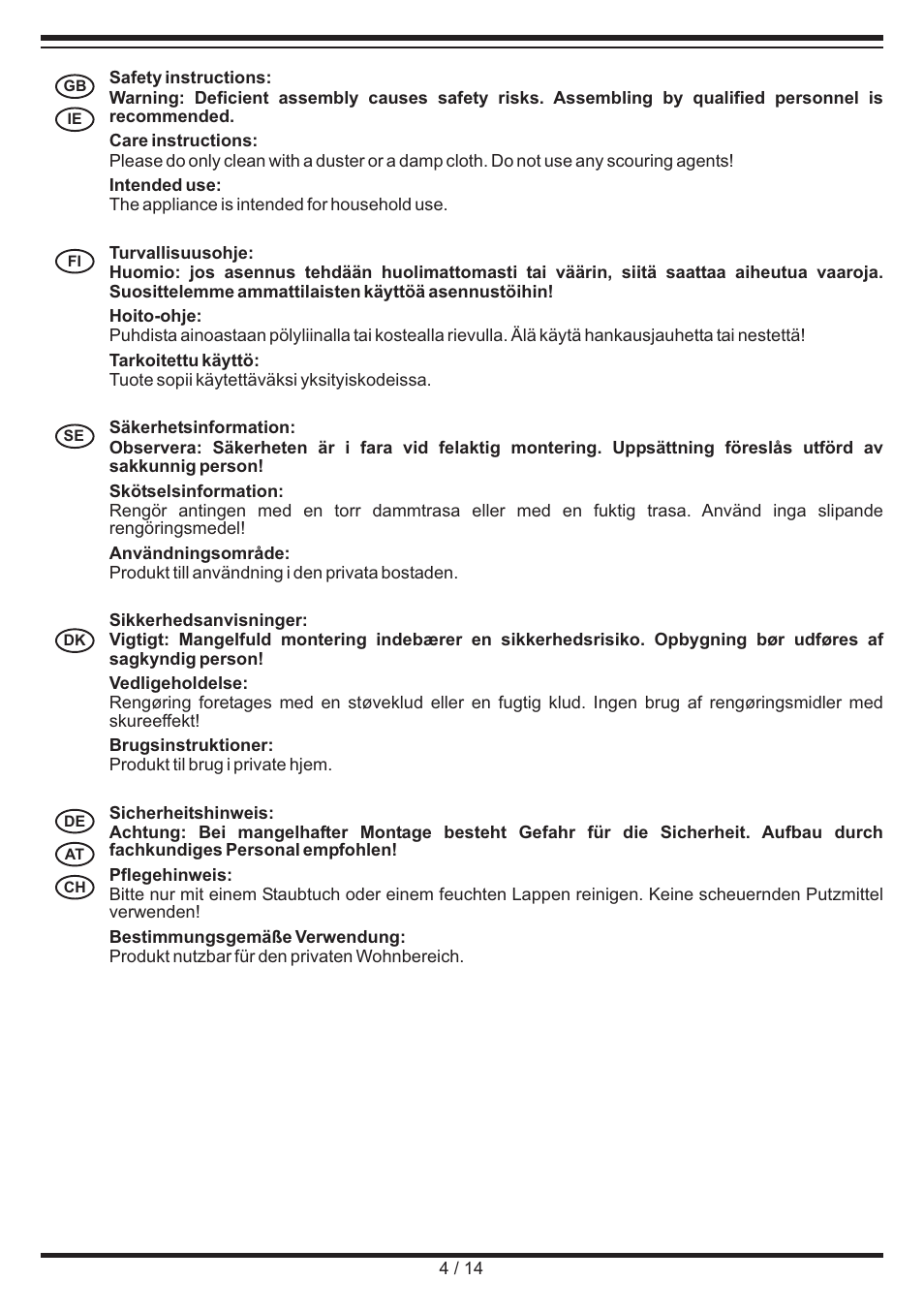 Miomare Bathroom Glass Cabinet User Manual | Page 4 / 14