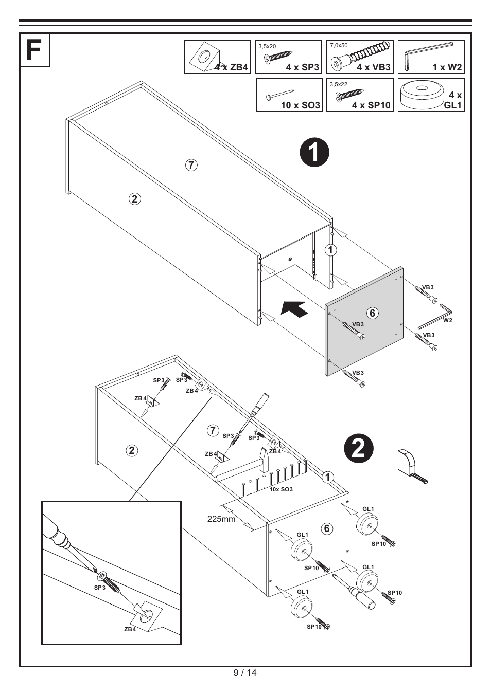 Miomare Bathroom Glass Cabinet User Manual | Page 9 / 14