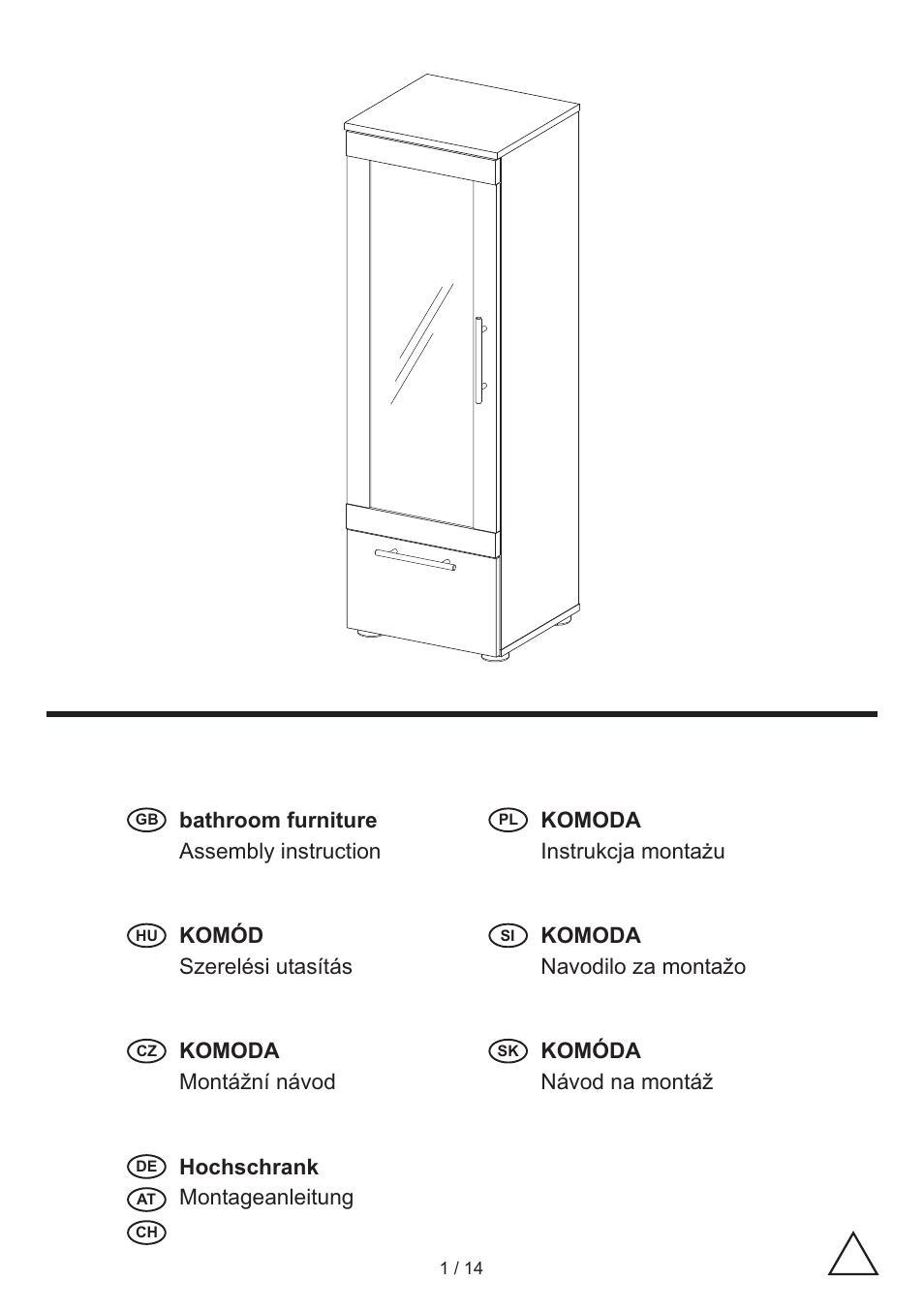 Miomare Bathroom Glass Cabinet User Manual | 14 pages