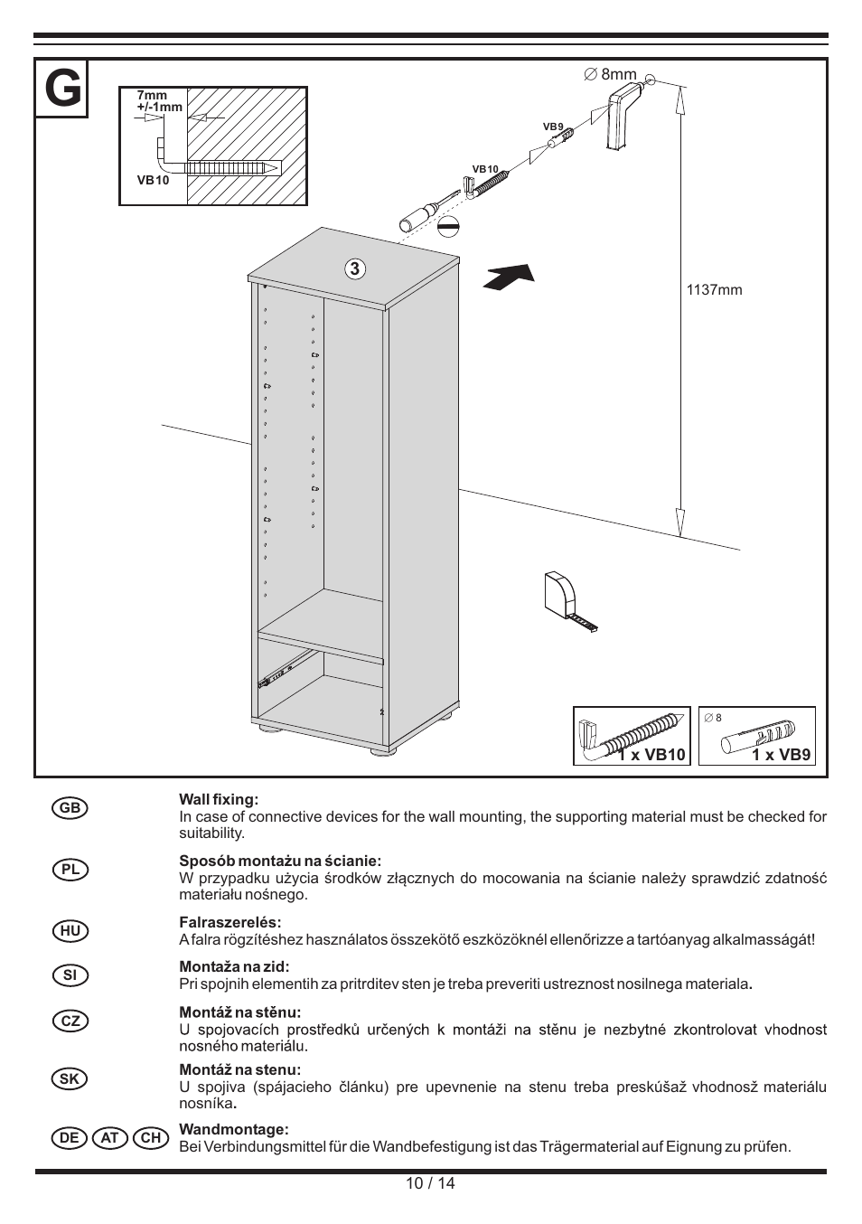 Miomare Bathroom Glass Cabinet User Manual | Page 10 / 14