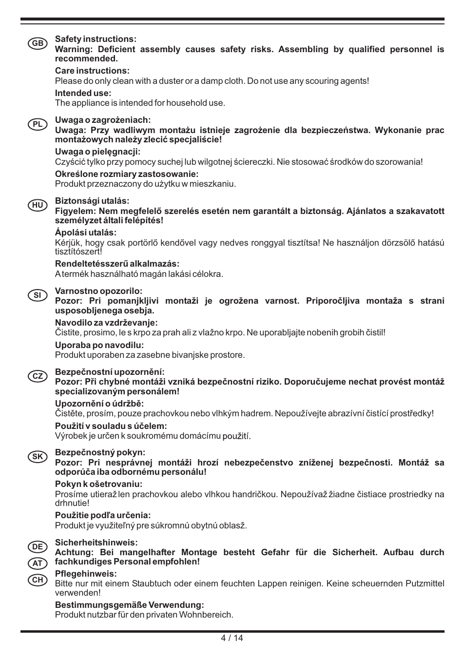 Miomare Bathroom Glass Cabinet User Manual | Page 4 / 14