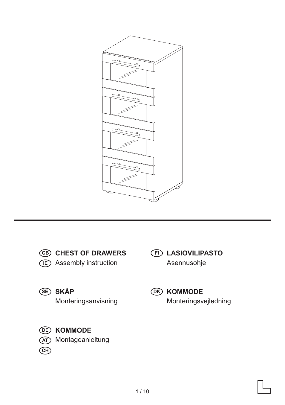 Miomare Bathroom Chest of Drawers User Manual | 10 pages