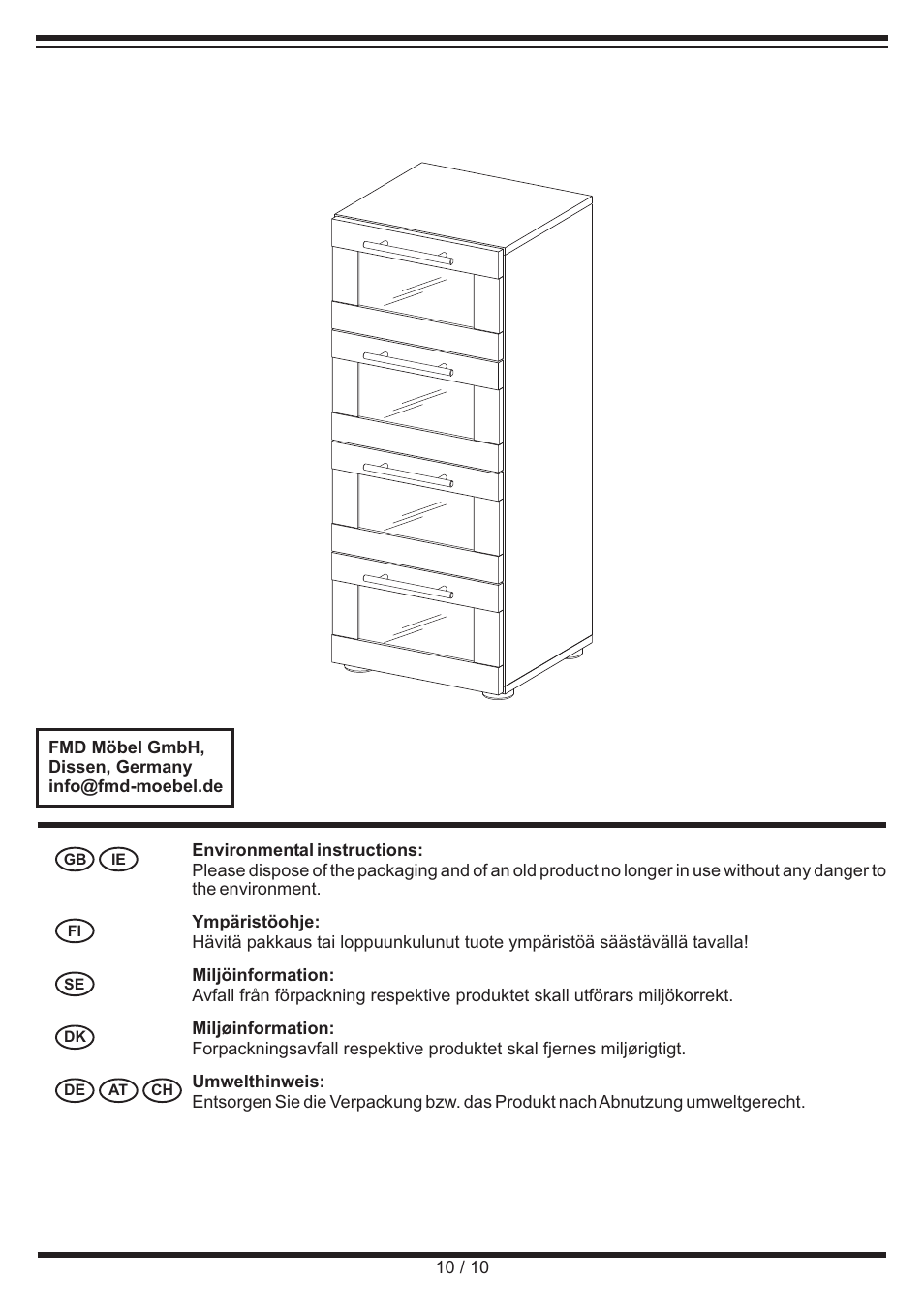 Miomare Bathroom Chest of Drawers User Manual | Page 10 / 10