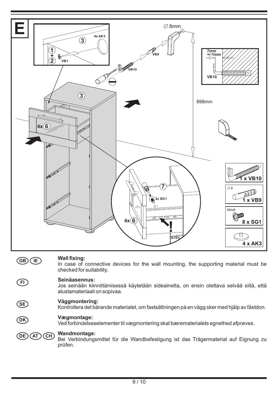 Miomare Bathroom Chest of Drawers User Manual | Page 9 / 10