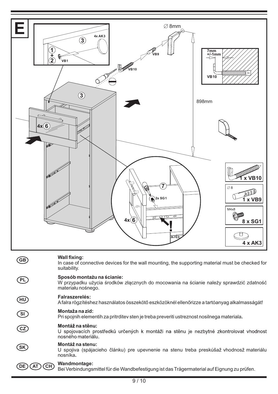 Miomare Bathroom Chest of Drawers User Manual | Page 9 / 10