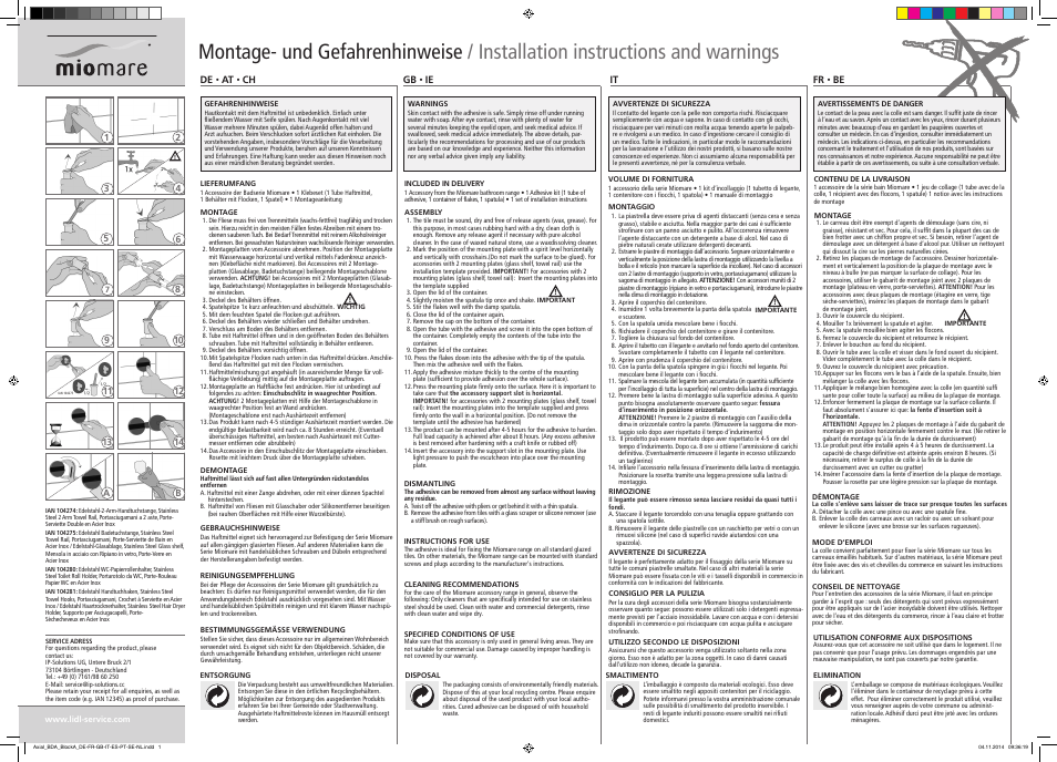 Miomare Stainless Steel Toilet Roll Holder User Manual | 2 pages
