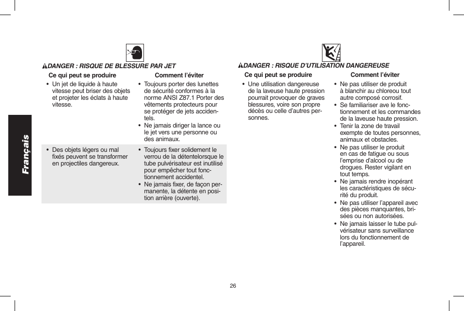 Français | DeWalt DPD3100 User Manual | Page 26 / 68