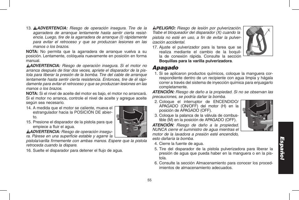 Español, Apagado | DeWalt DPD3100 User Manual | Page 55 / 68