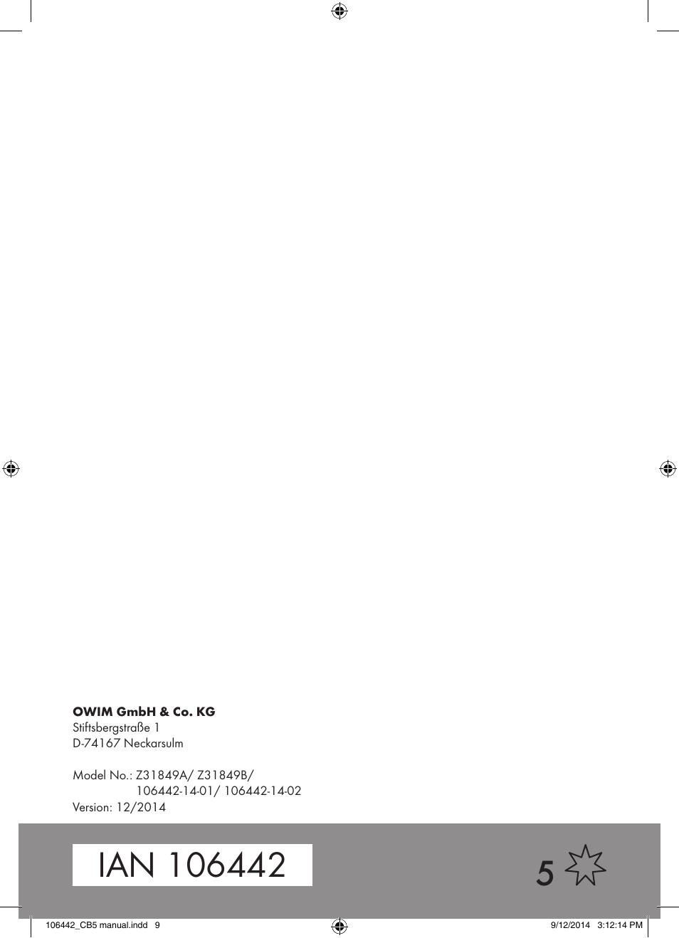Miomare Z31849A/ Z31849B User Manual | Page 9 / 9
