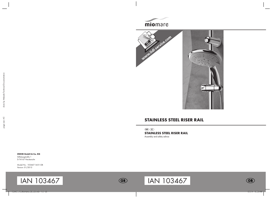 Miomare 103467-14-01-GB User Manual | 6 pages