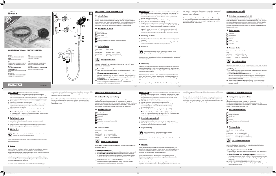 Miomare 103670-14-01/103670-14-02/ 103670-14-03 User Manual | 2 pages