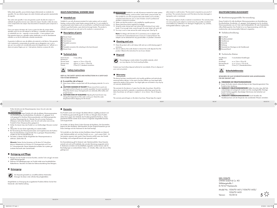 Miomare 103670-14-01/103670-14-02/ 103670-14-03 User Manual | Page 2 / 2