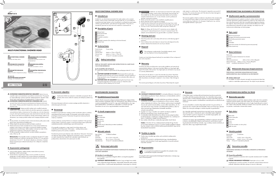 Miomare 103670-14-01/103670-14-02/ 103670-14-03 User Manual | 2 pages