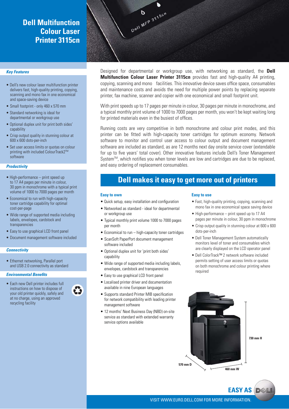 Dell 3115CN User Manual | 2 pages