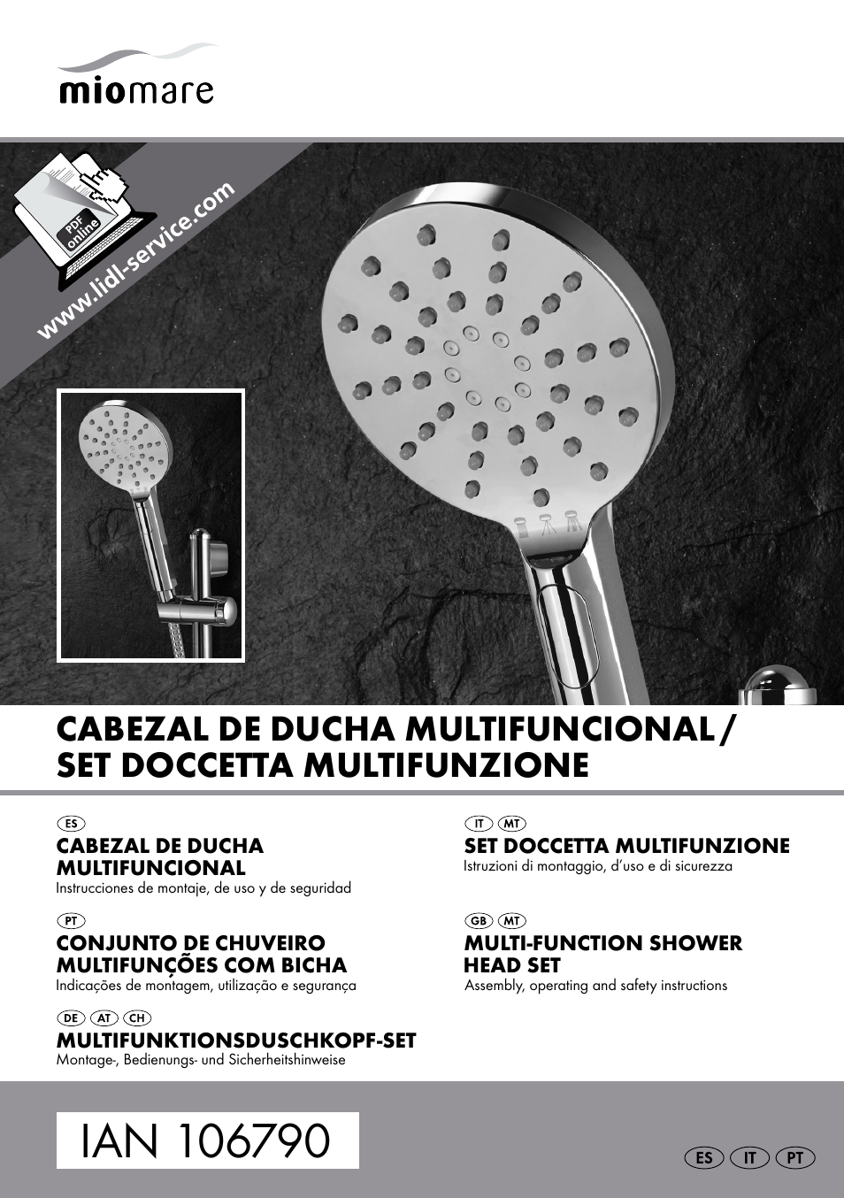 Miomare Multi-Function Shower Head Set User Manual | 21 pages