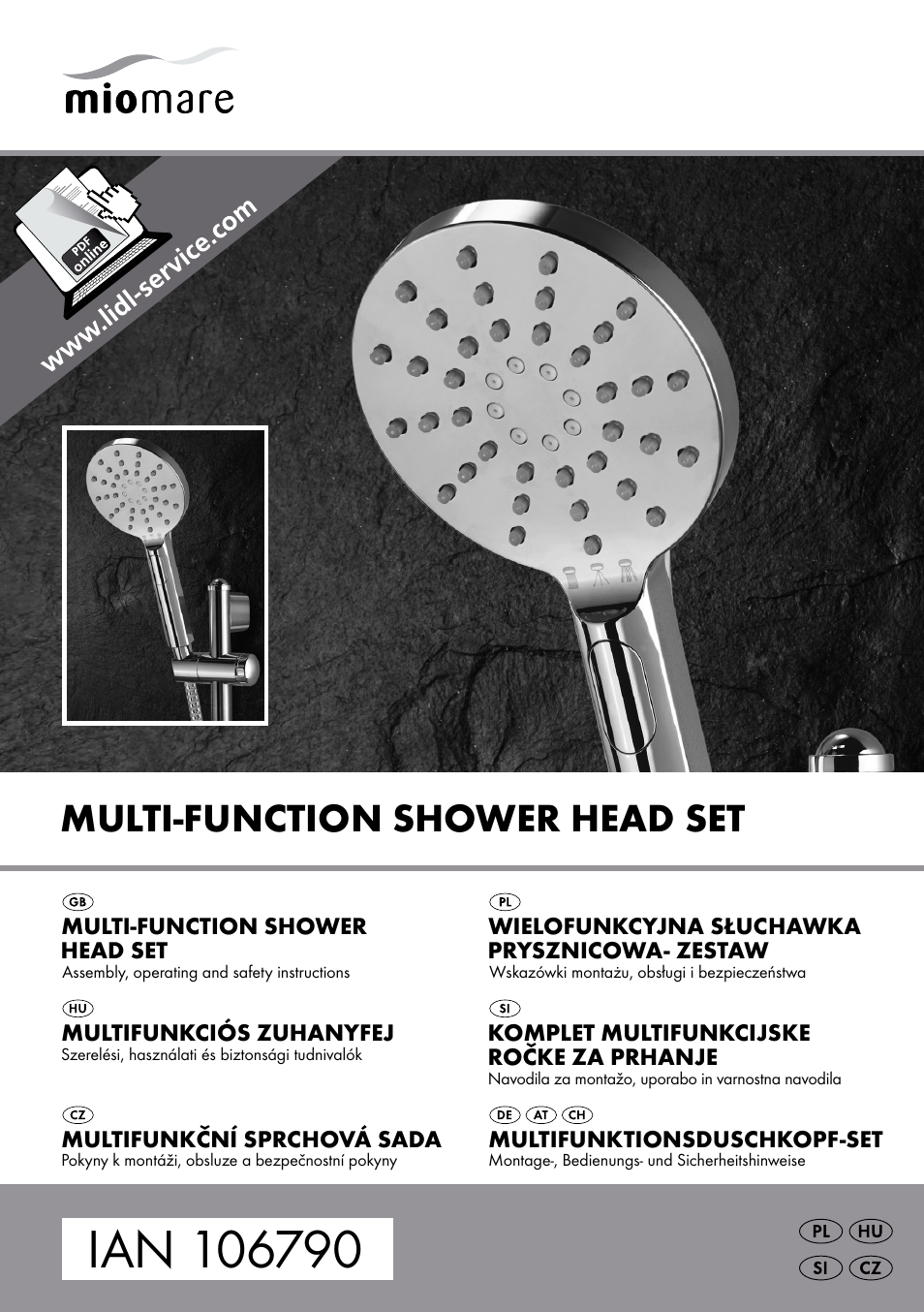 Miomare Multi-Function Shower Head Set User Manual | 25 pages