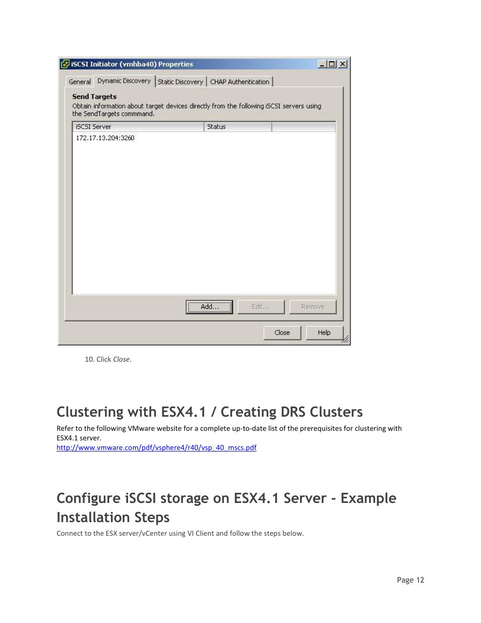 Clustering with esx4.1 / creating drs clusters | Dell MD32xxi User Manual | Page 14 / 41