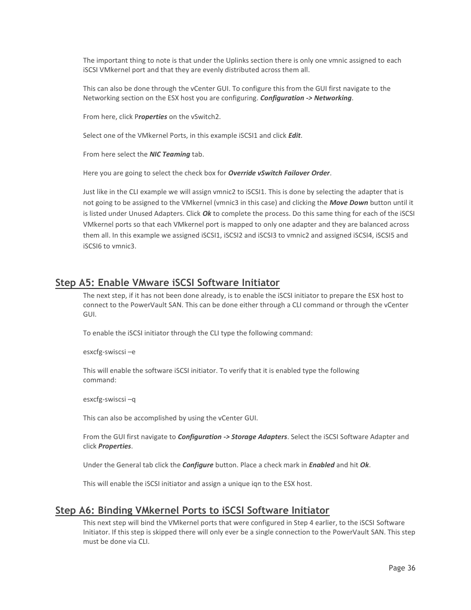 Step a5: enable vmware iscsi software initiator | Dell MD32xxi User Manual | Page 38 / 41