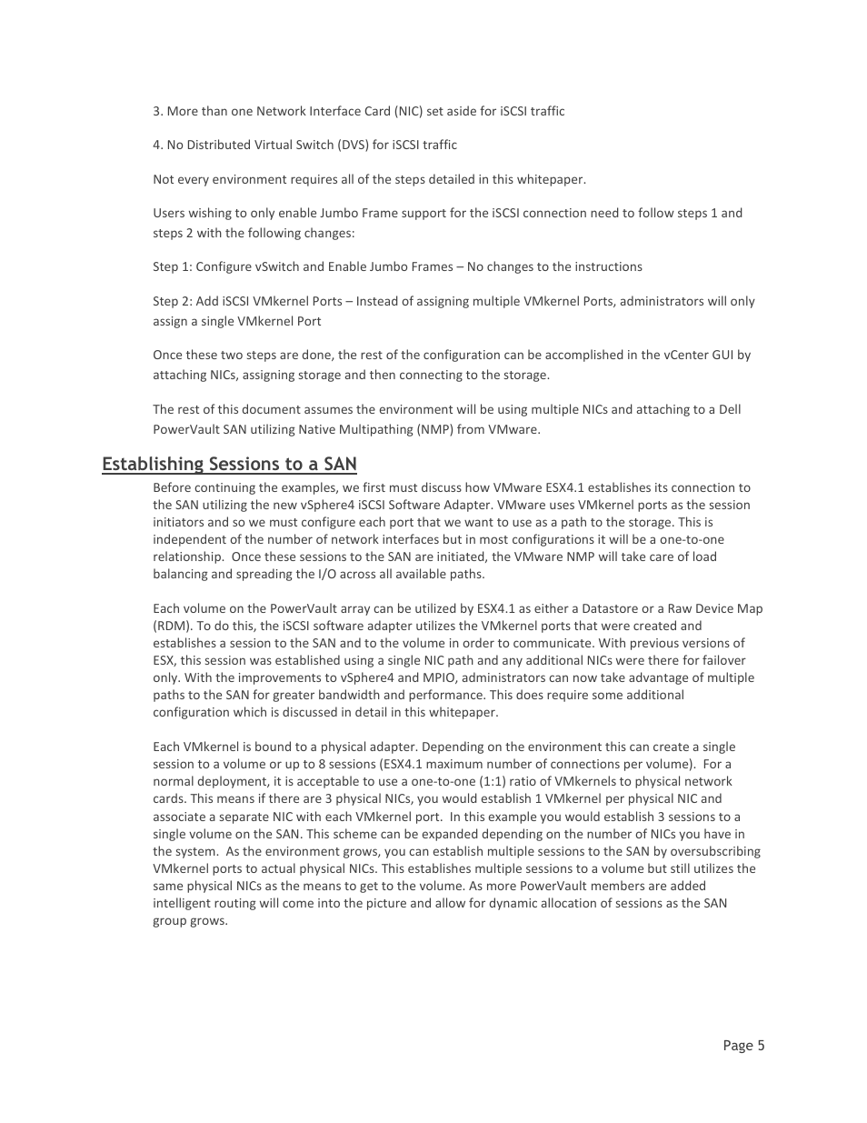 Establishing sessions to a san | Dell MD32xxi User Manual | Page 7 / 41