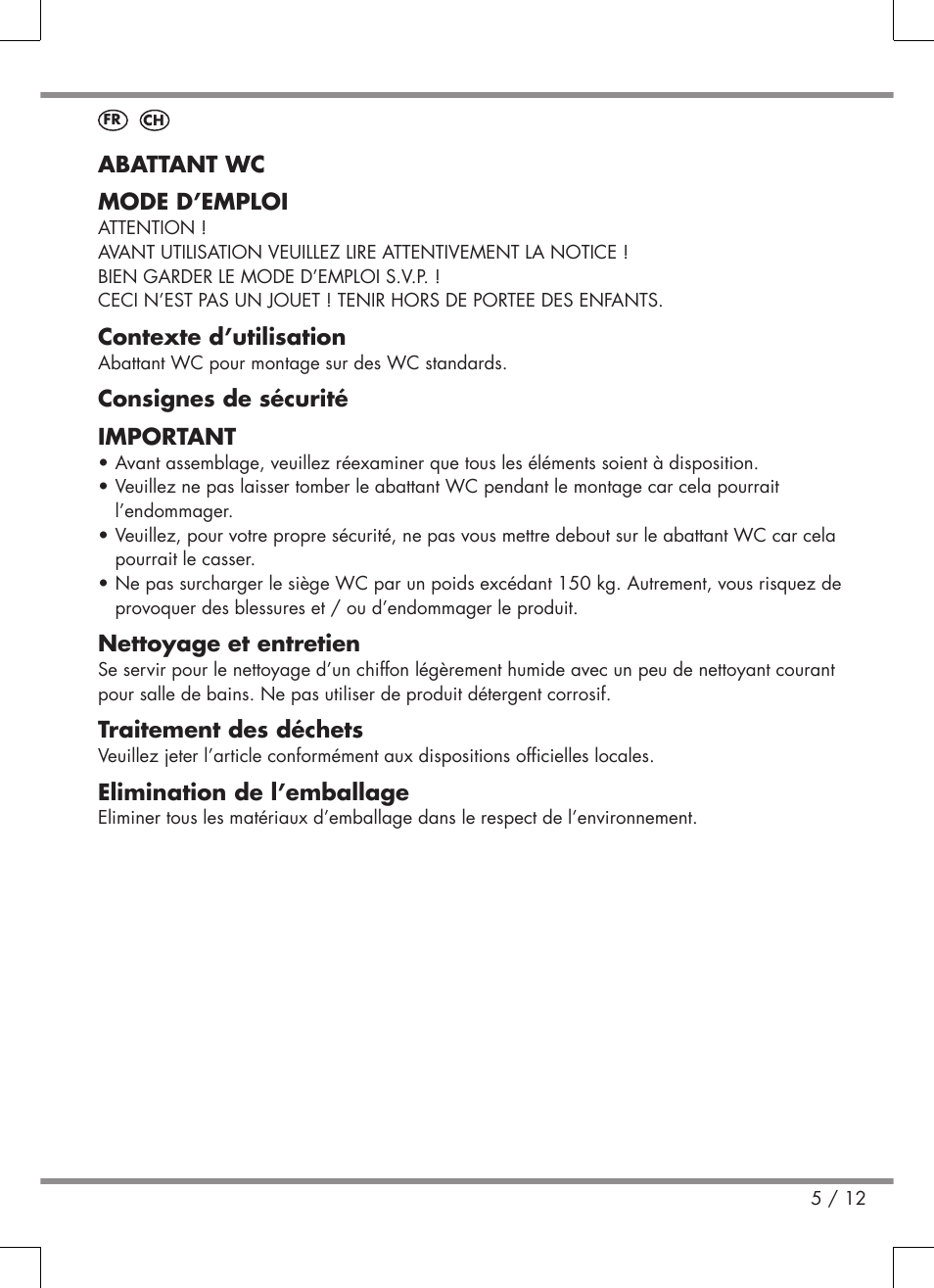 Miomare Toilet Seat User Manual | Page 5 / 12