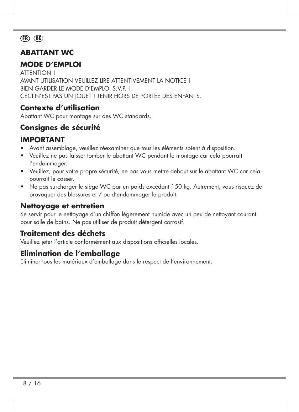 Miomare Toilet Seat User Manual | Page 8 / 16
