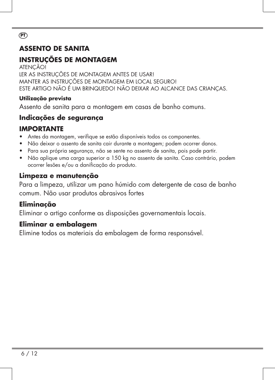 Miomare Toilet Seat User Manual | Page 6 / 12