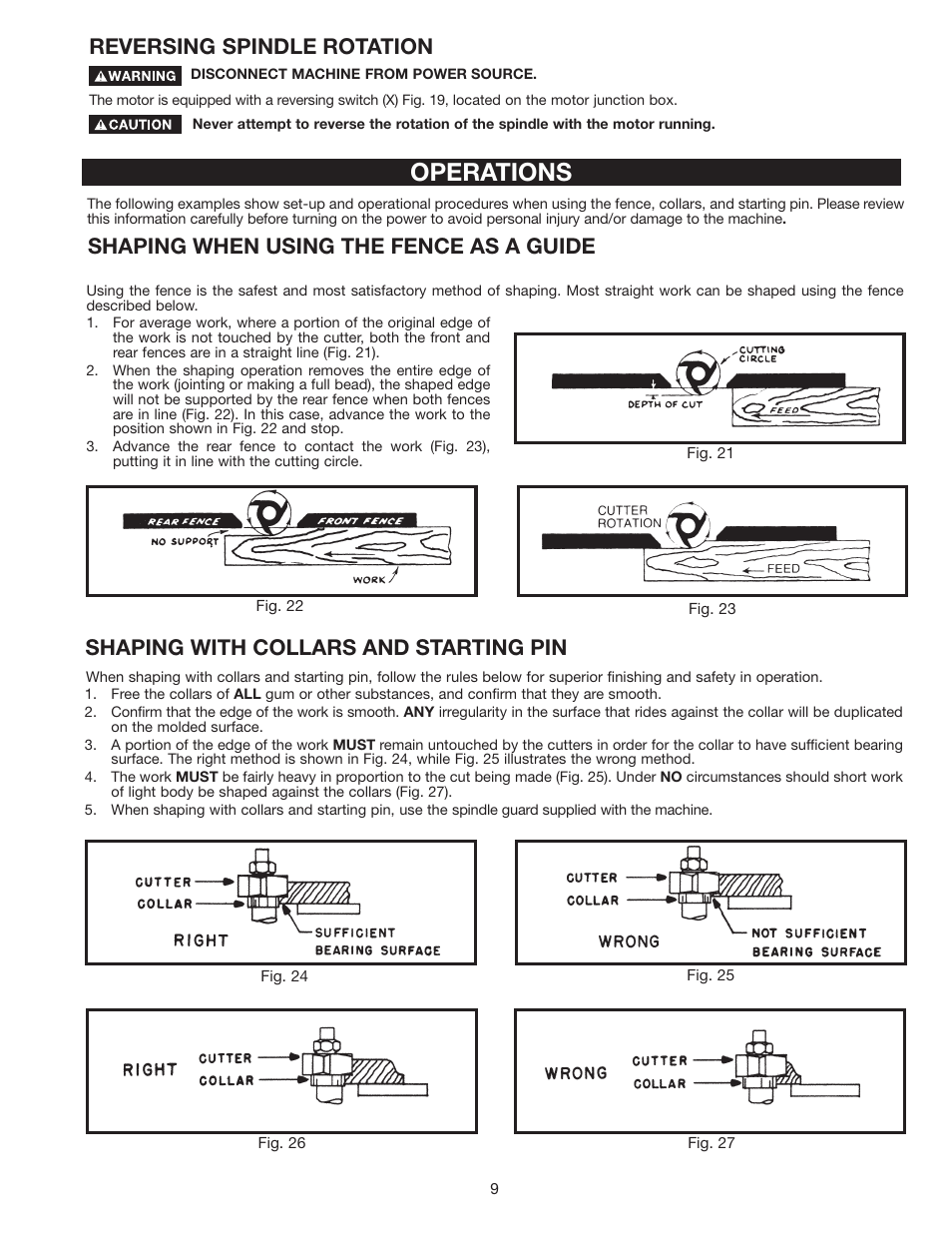 Operations, Reversing spindle rotation | Delta 43-460 User Manual | Page 9 / 16