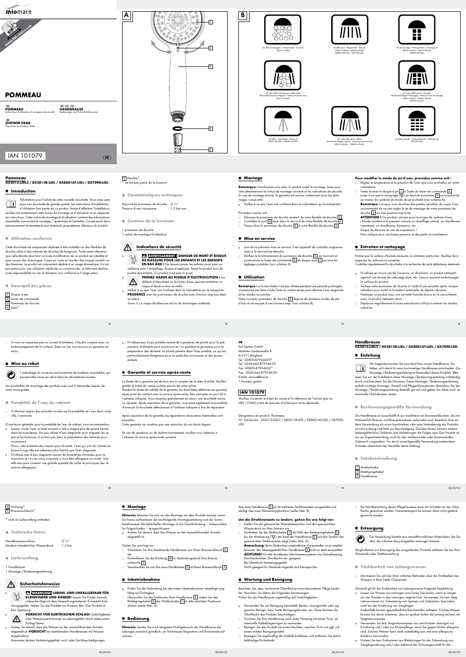 Miomare DX2013-LIDL2 / DX2013R-LIDL / DX8001AT-LIDL / DX7090-LIDL User Manual | 2 pages
