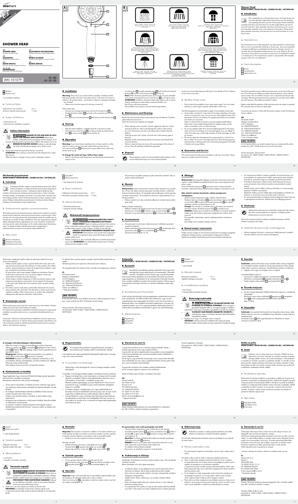 Miomare DX2013-LIDL2 / DX2013R-LIDL / DX8001AT-LIDL / DX7090-LIDL User Manual | 2 pages