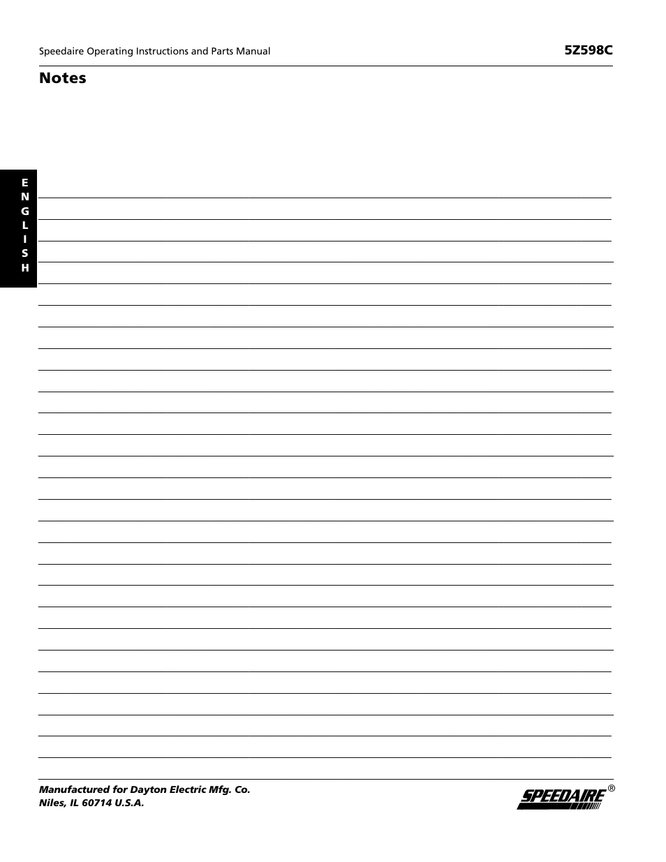 5z598c | Speedaire 5Z598C User Manual | Page 12 / 12
