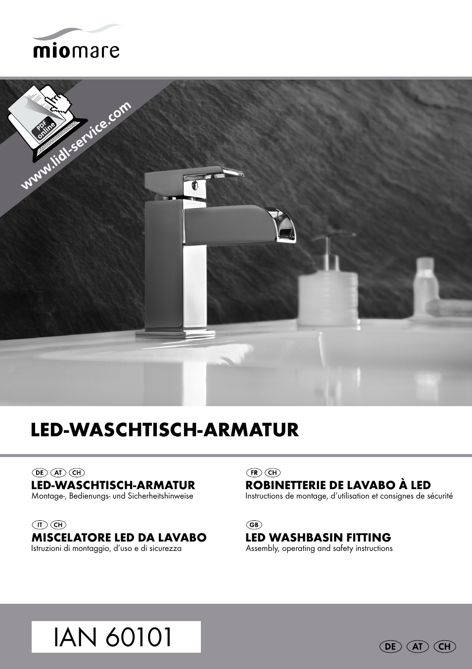 Miomare LED Washbasin Fitting / LED Bath/Shower Fitting User Manual | 37 pages